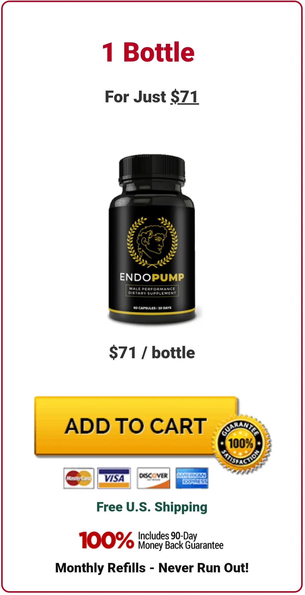 EndoPump™ 1 bottle pricing